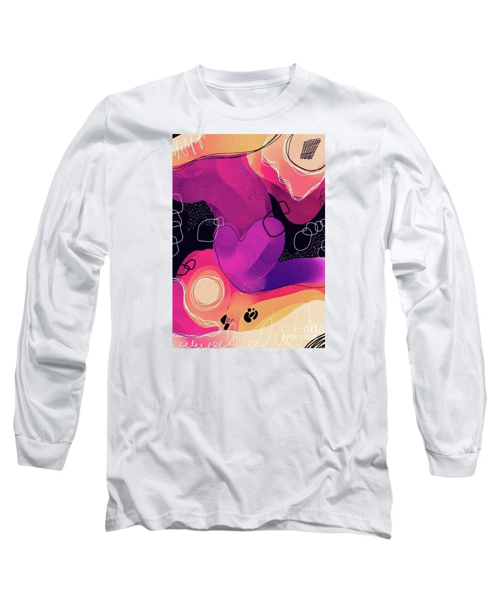 Abstrakt Long Sleeve T-Shirt featuring the digital art Abstract Painting #2 by Nomi Morina