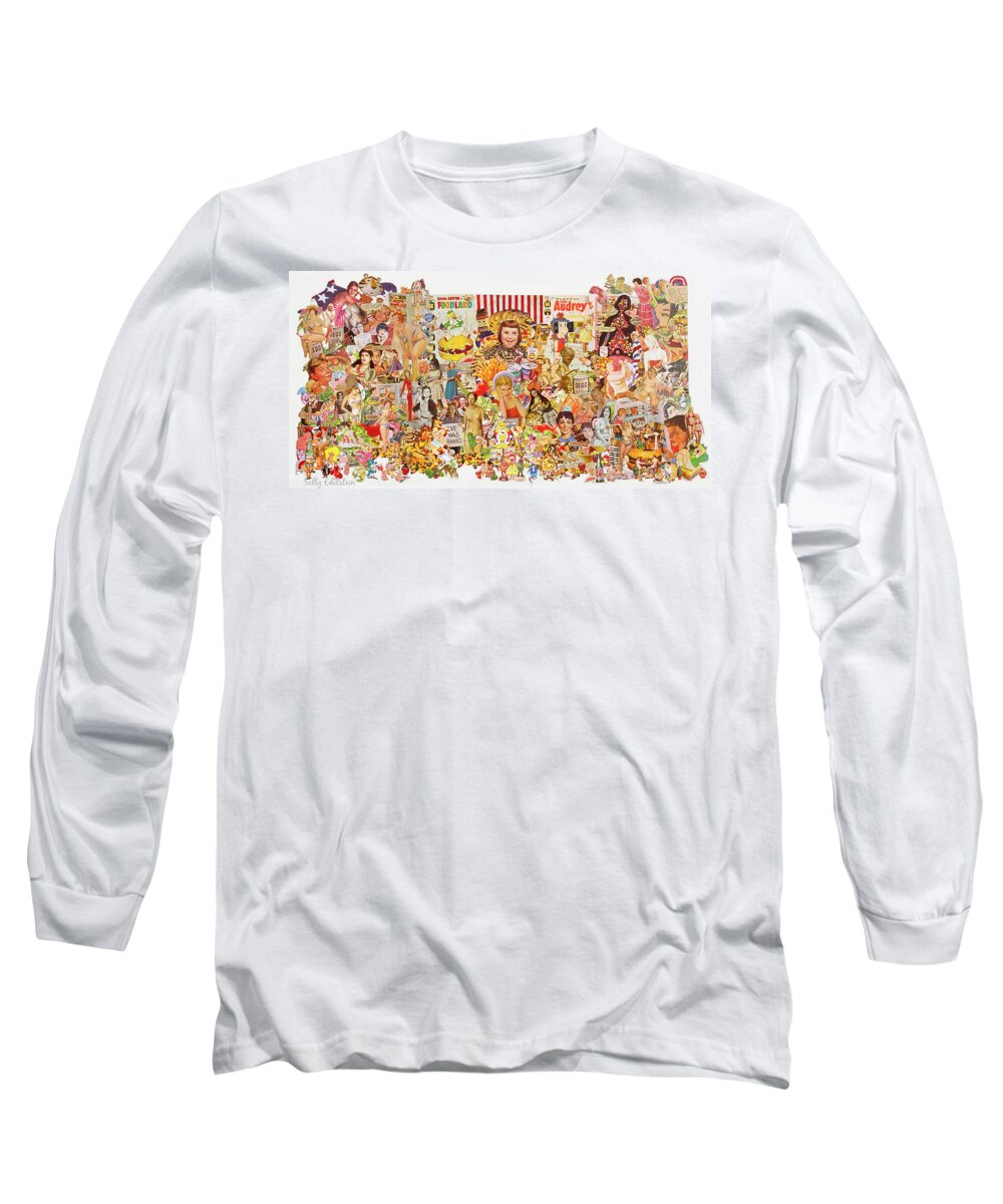 Women Long Sleeve T-Shirt featuring the mixed media Constant Cravings #1 by Sally Edelstein