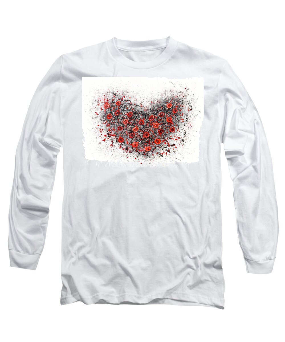 Heart Long Sleeve T-Shirt featuring the painting One Love #3 by Amanda Dagg