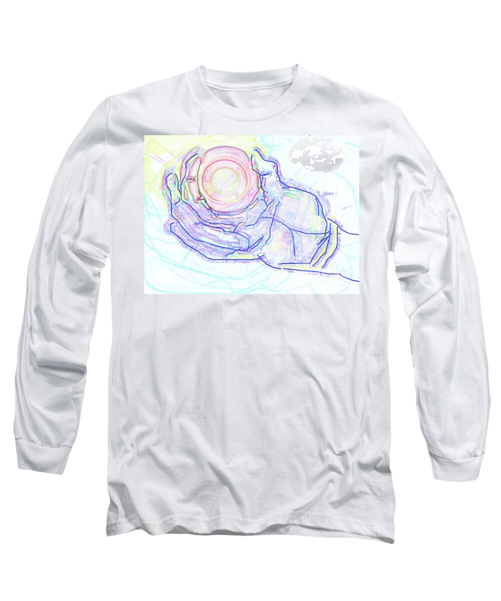 Abstract Long Sleeve T-Shirt featuring the digital art Sunset #2 by Gabrielle Schertz