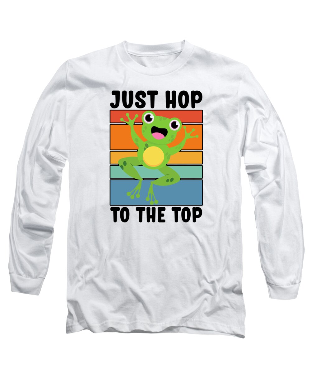 Frog Long Sleeve T-Shirt featuring the digital art Red Eyed Tree Frog Cute Rainforest Amphibian #20 by Toms Tee Store
