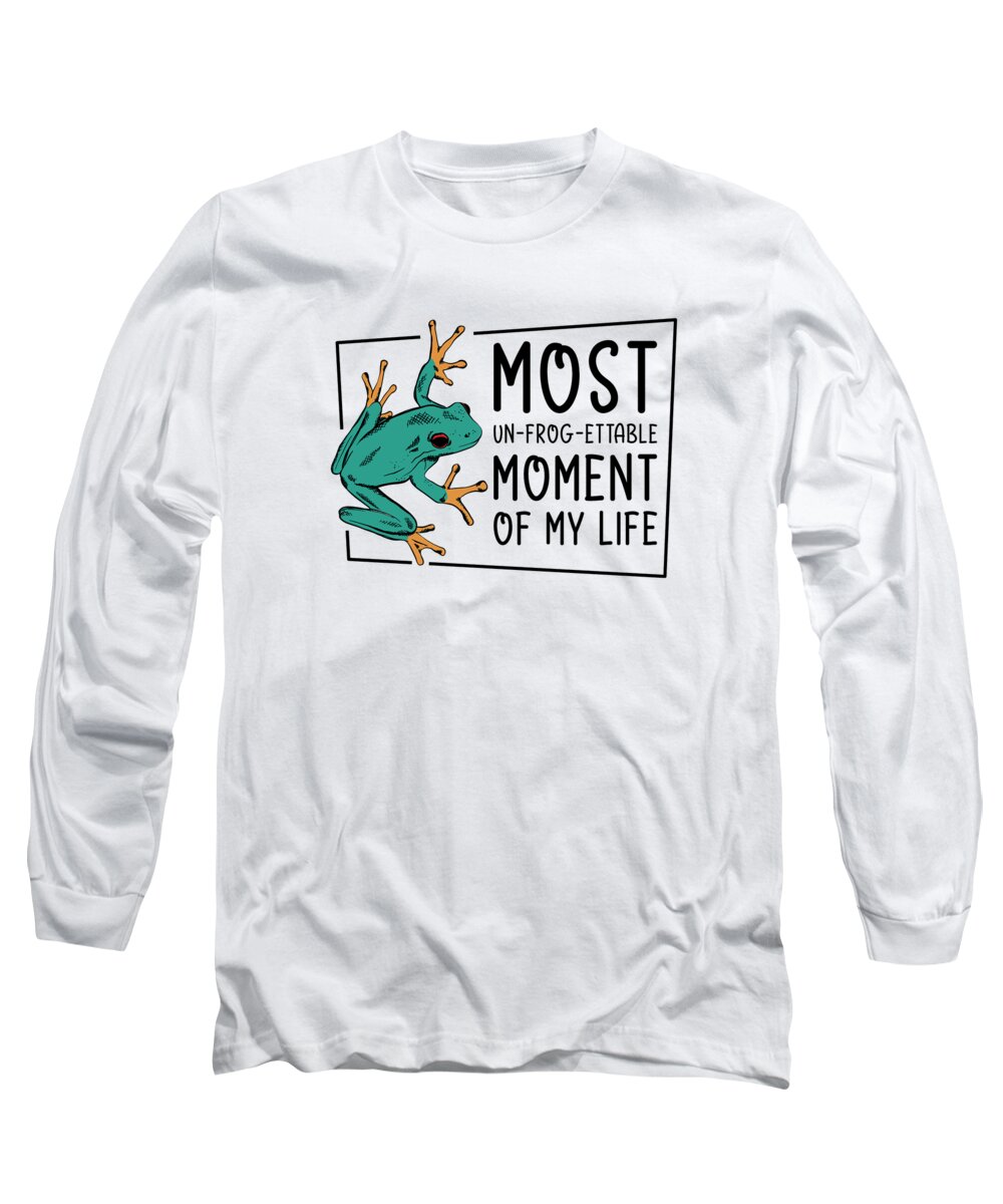 Frog Long Sleeve T-Shirt featuring the digital art Red Eyed Tree Frog Cute Rainforest Amphibian #22 by Toms Tee Store