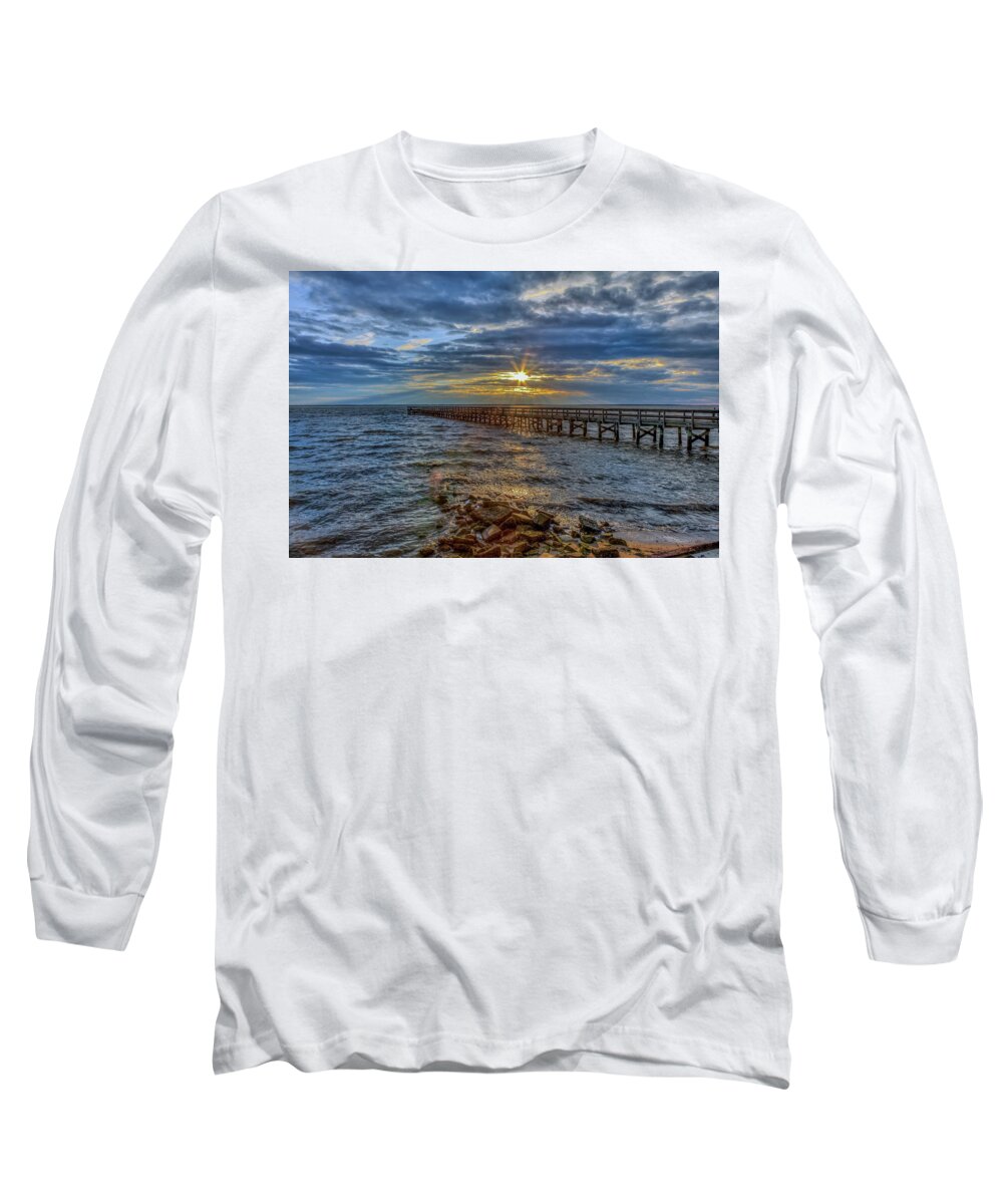 Hilton Long Sleeve T-Shirt featuring the photograph Hilton Pier #4 by Jerry Gammon