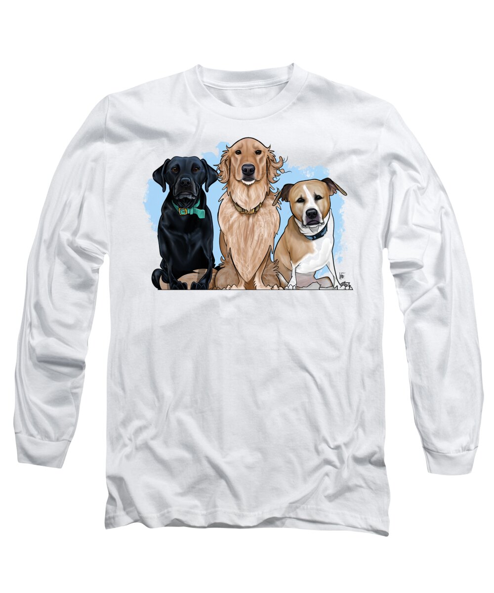 6396 Long Sleeve T-Shirt featuring the drawing 6396 Schoenfield by John LaFree