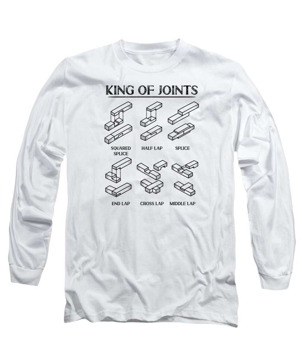 Wood Joints Long Sleeve T-Shirt featuring the digital art Hardware Store Woodworkers Craftsmen Tools #7 by Toms Tee Store