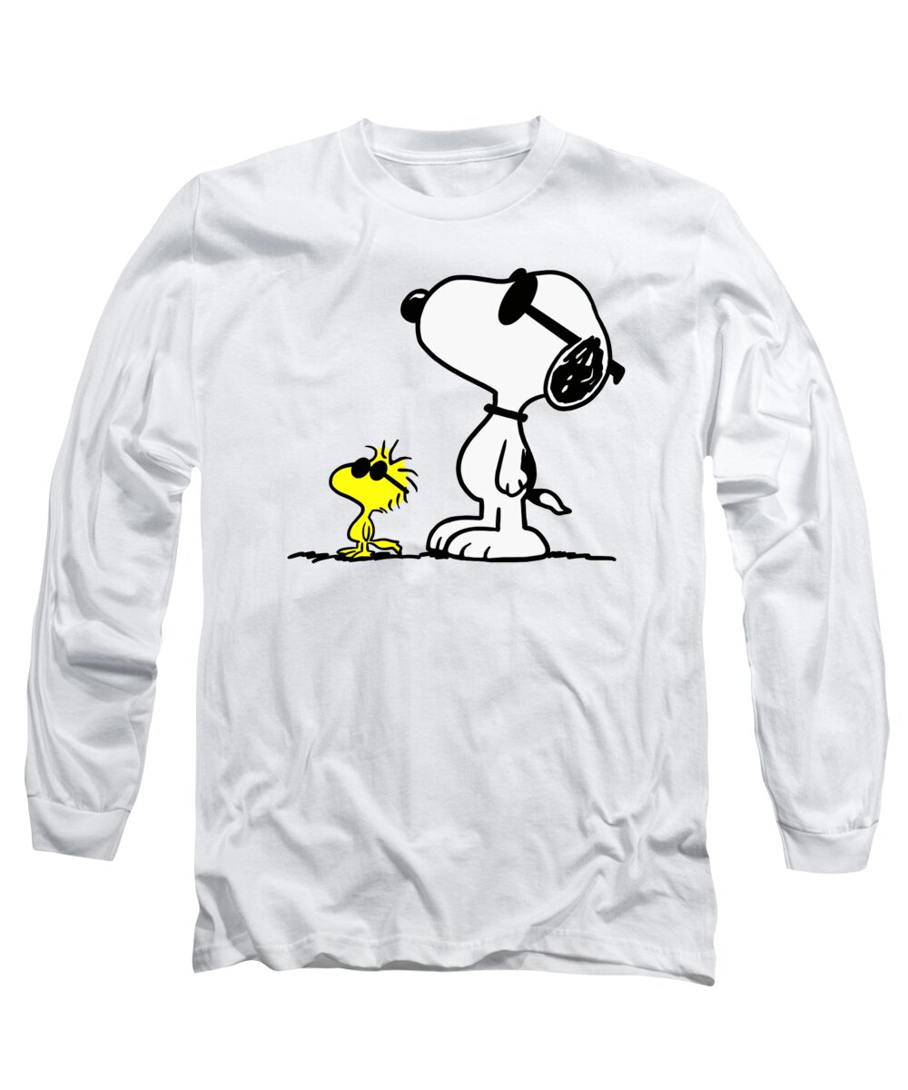Snoopy Long Sleeve T-Shirt featuring the digital art Snoopy Woodstock #9 by Rebecca L Reddick