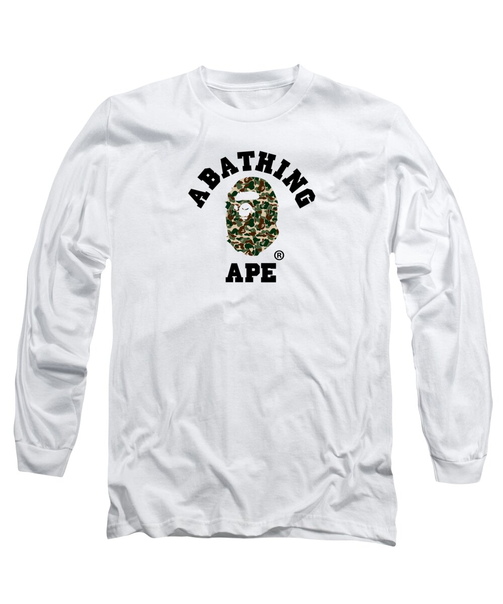 A bathing Ape Logo Long Sleeve T-Shirt by Bape Collab - Fine Art