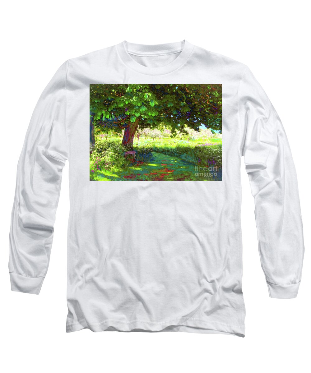 Landscape Long Sleeve T-Shirt featuring the painting A Beautiful Day by Jane Small