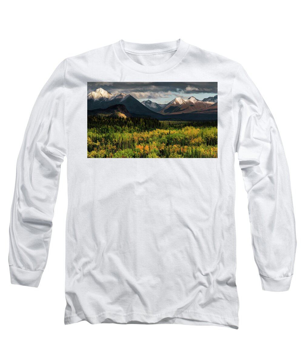 Alaska Long Sleeve T-Shirt featuring the photograph Alaska - autumn colors at Denali national park by Olivier Parent