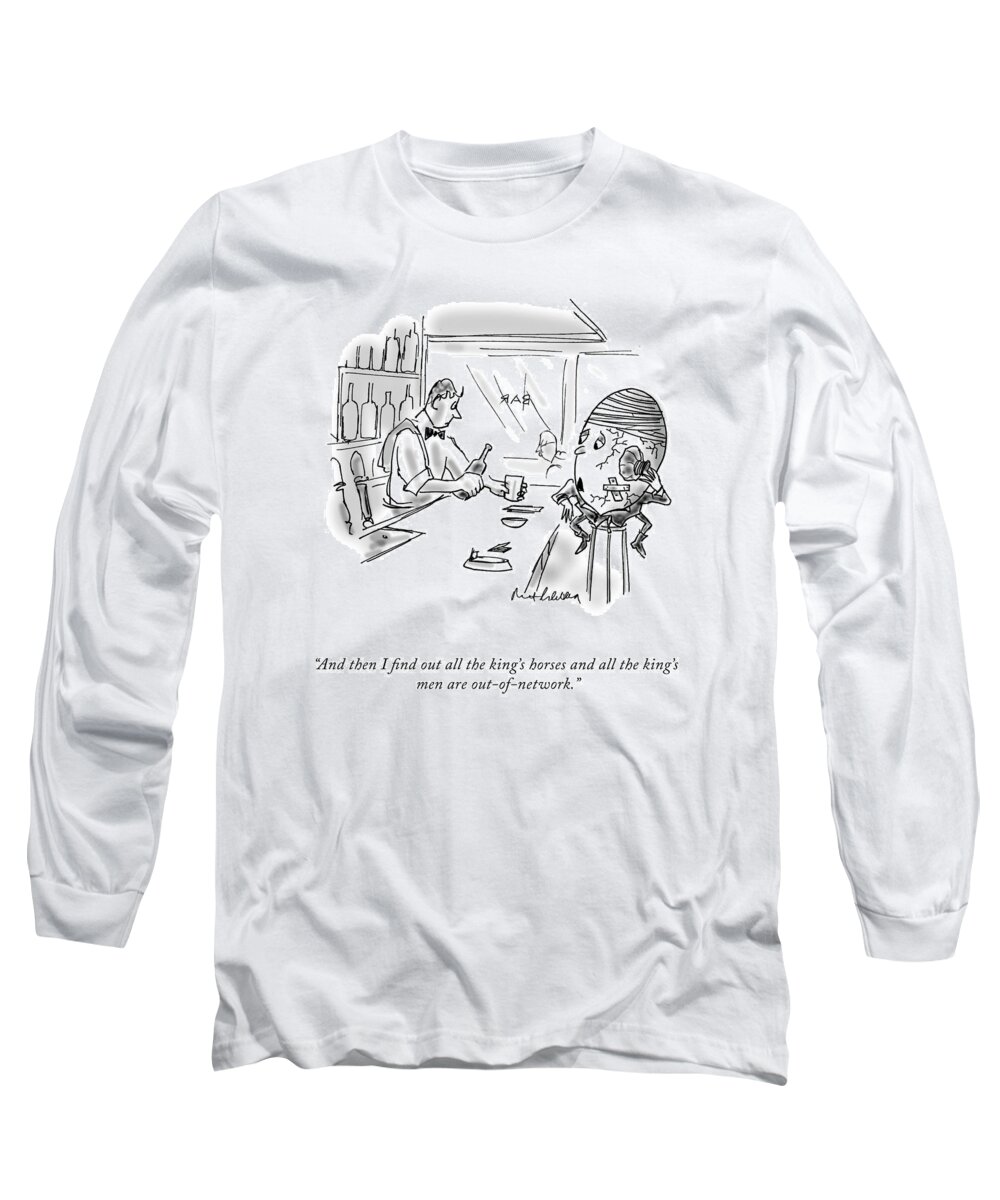 Cctk Long Sleeve T-Shirt featuring the drawing All The King's Horses by Mort Gerberg