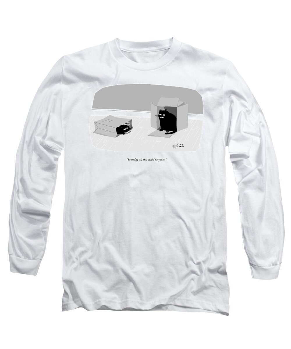 someday All This Could Be Yours. Long Sleeve T-Shirt featuring the drawing All This Could Be Yours by Mitra Farmand