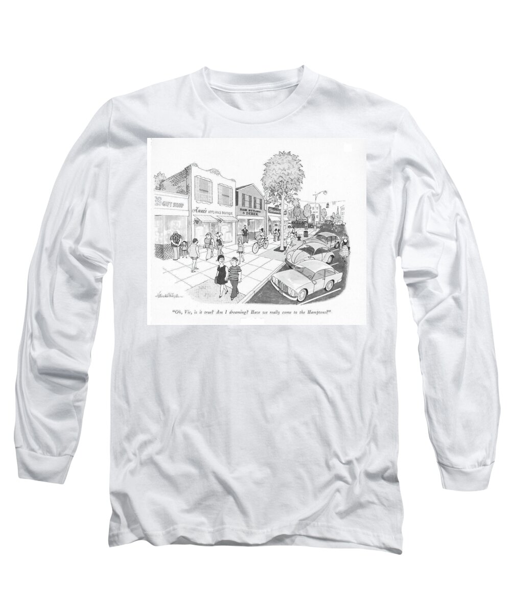 oh Long Sleeve T-Shirt featuring the drawing Am I Dreaming? by JB Handelsman