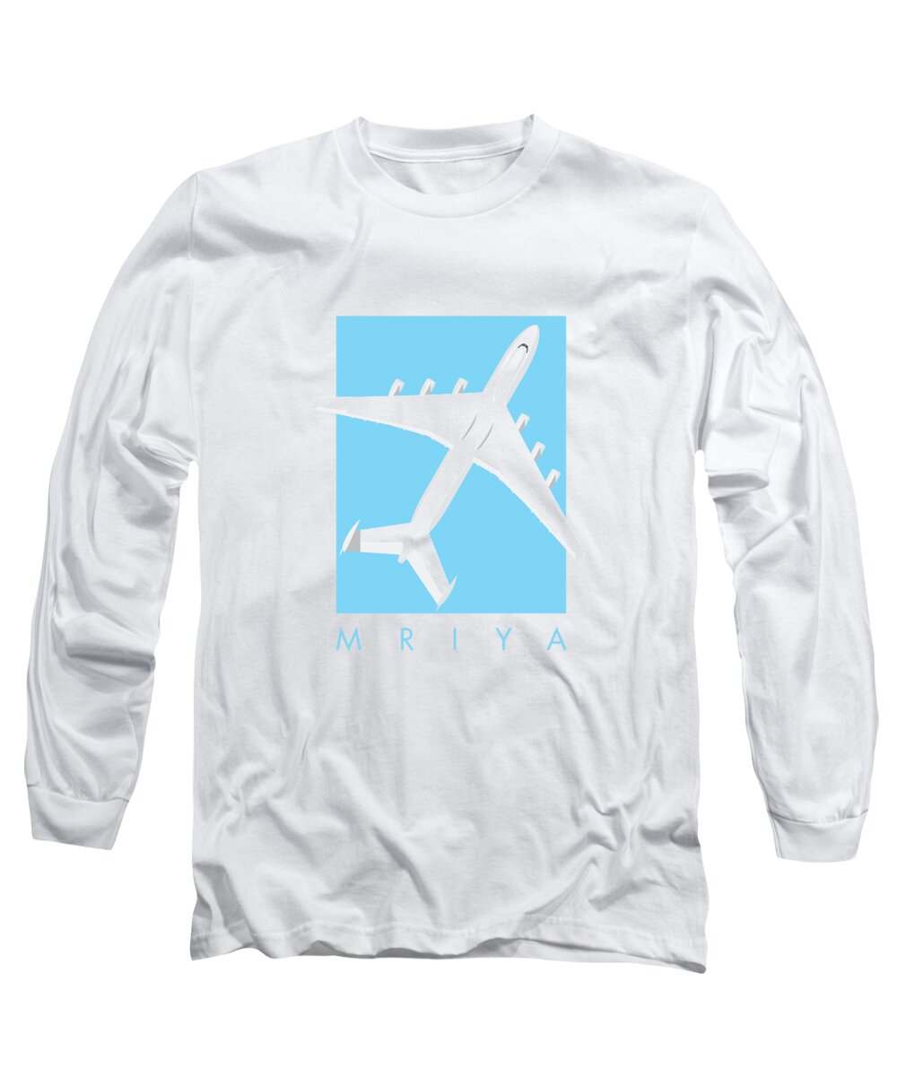 Airplane Long Sleeve T-Shirt featuring the digital art An-225 Mriya - Sky by Organic Synthesis
