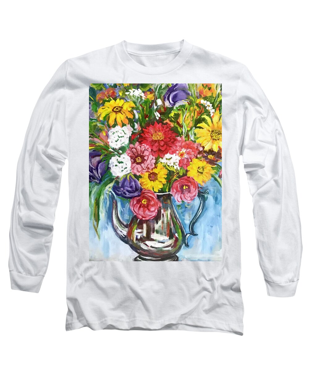 Flowers Long Sleeve T-Shirt featuring the painting Arrangement by Ingrid Dohm