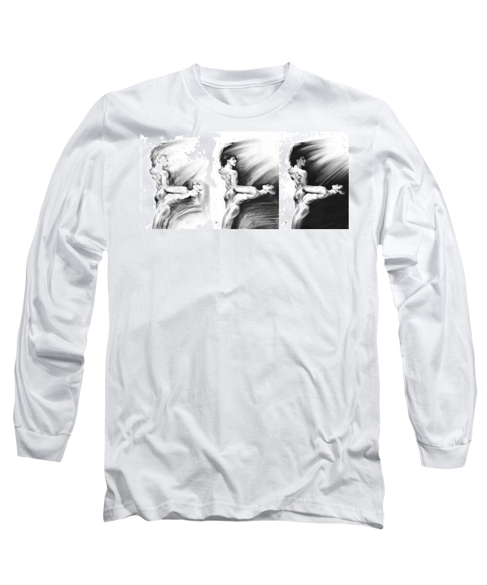 Fine Art By Paul Davenport Long Sleeve T-Shirt featuring the drawing Shadowtwister Formation by Paul Davenport
