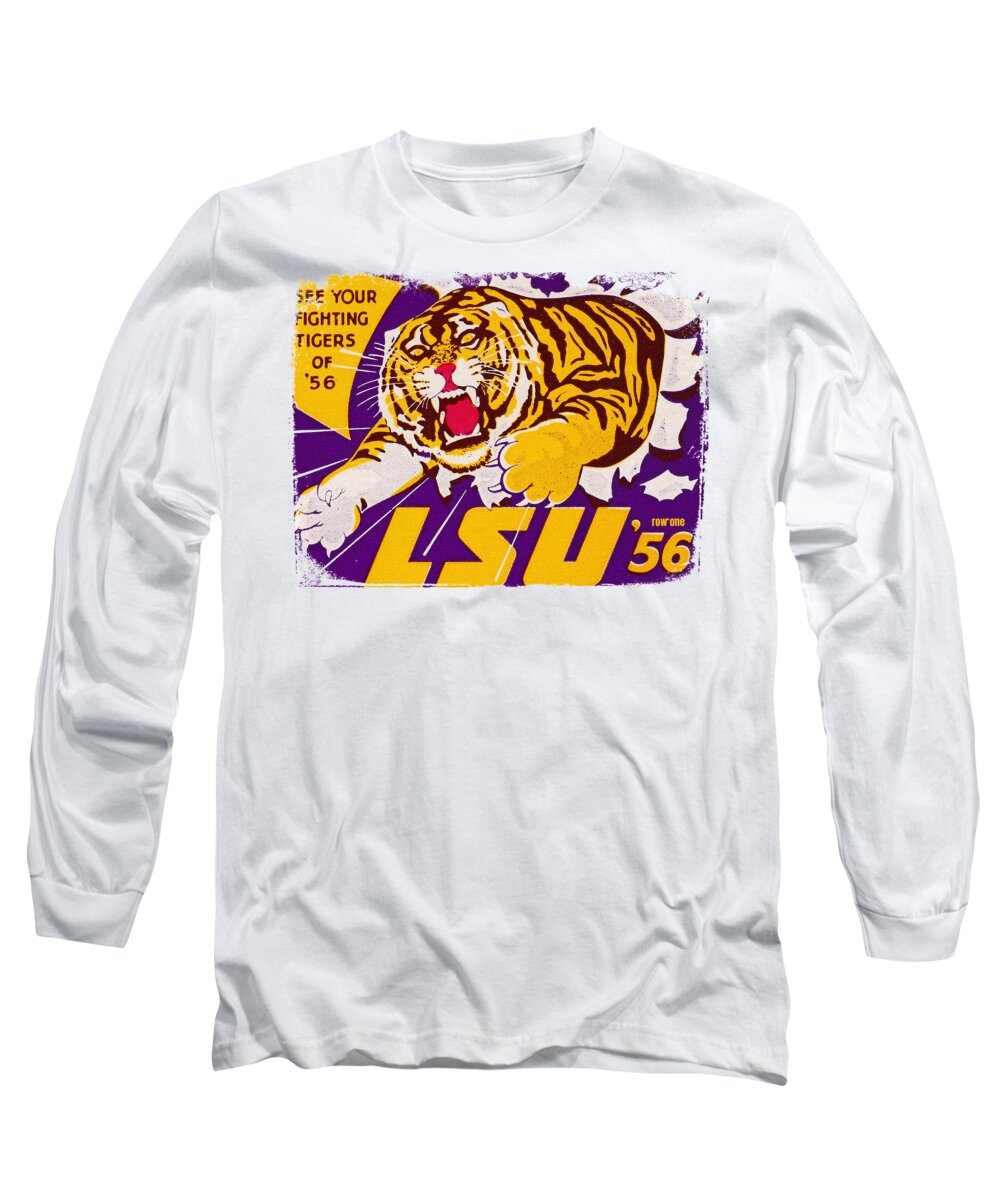 Lsu Long Sleeve T-Shirt featuring the drawing 1956 Fighting Tigers by Row One Brand