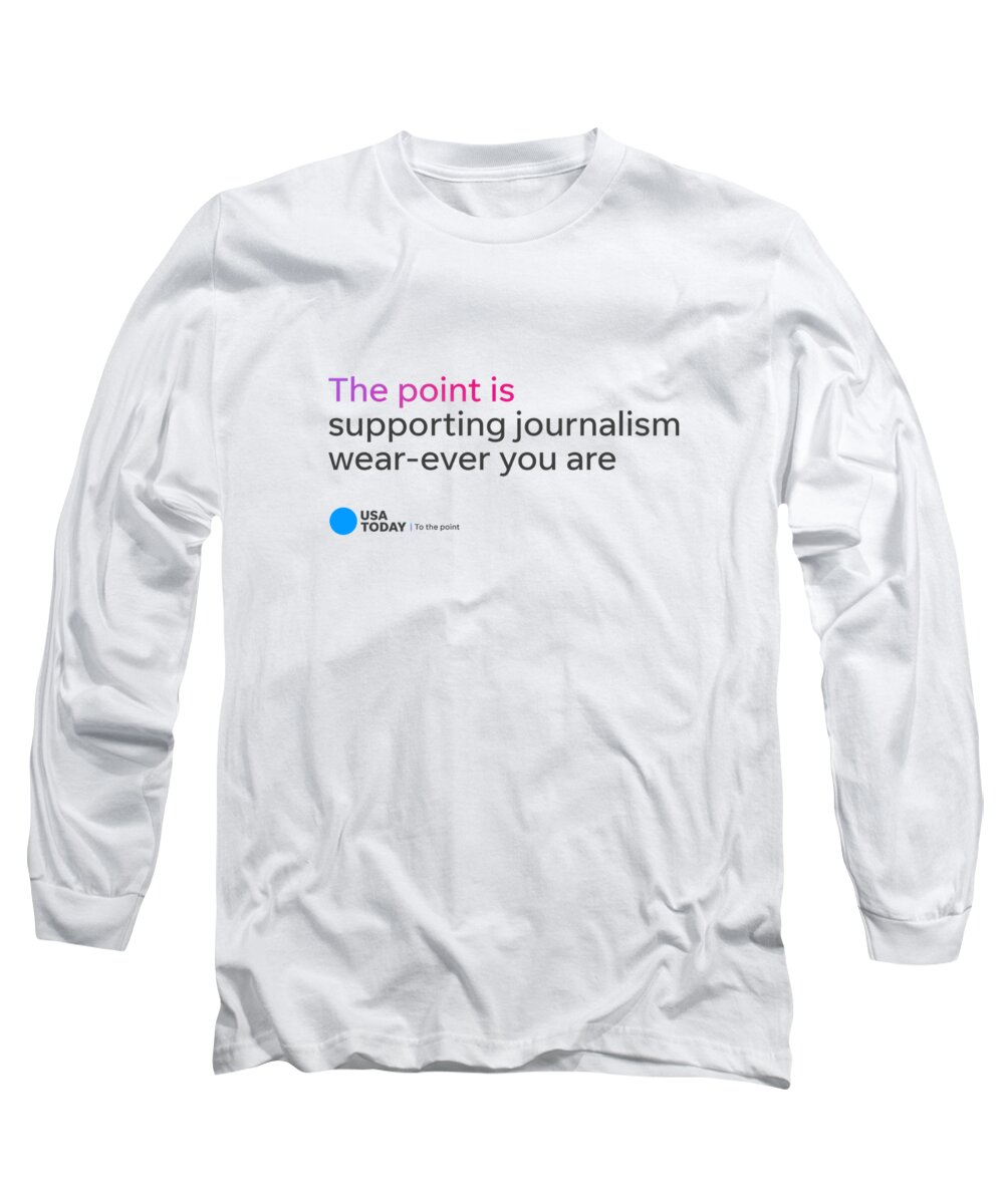 Usa Today Long Sleeve T-Shirt featuring the digital art USA TODAY The Point - Black Logo by Gannett