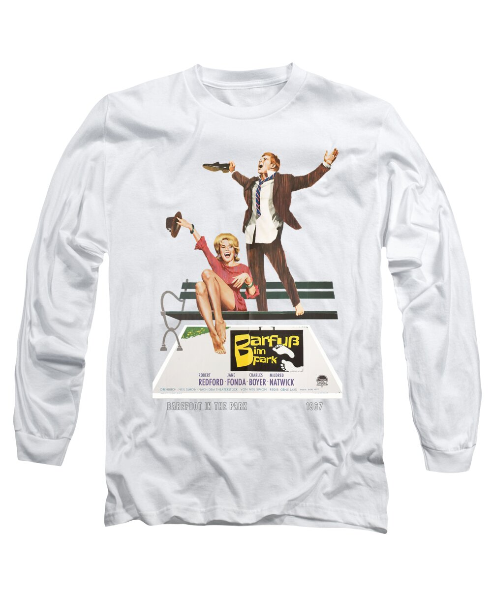 Barefoot Long Sleeve T-Shirt featuring the mixed media ''Barefoot in the Park'', 1967 - 3d movie poster by Movie World Posters
