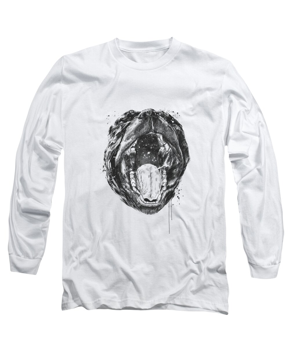Animals Long Sleeve T-Shirt featuring the drawing Birth of the universe by Balazs Solti
