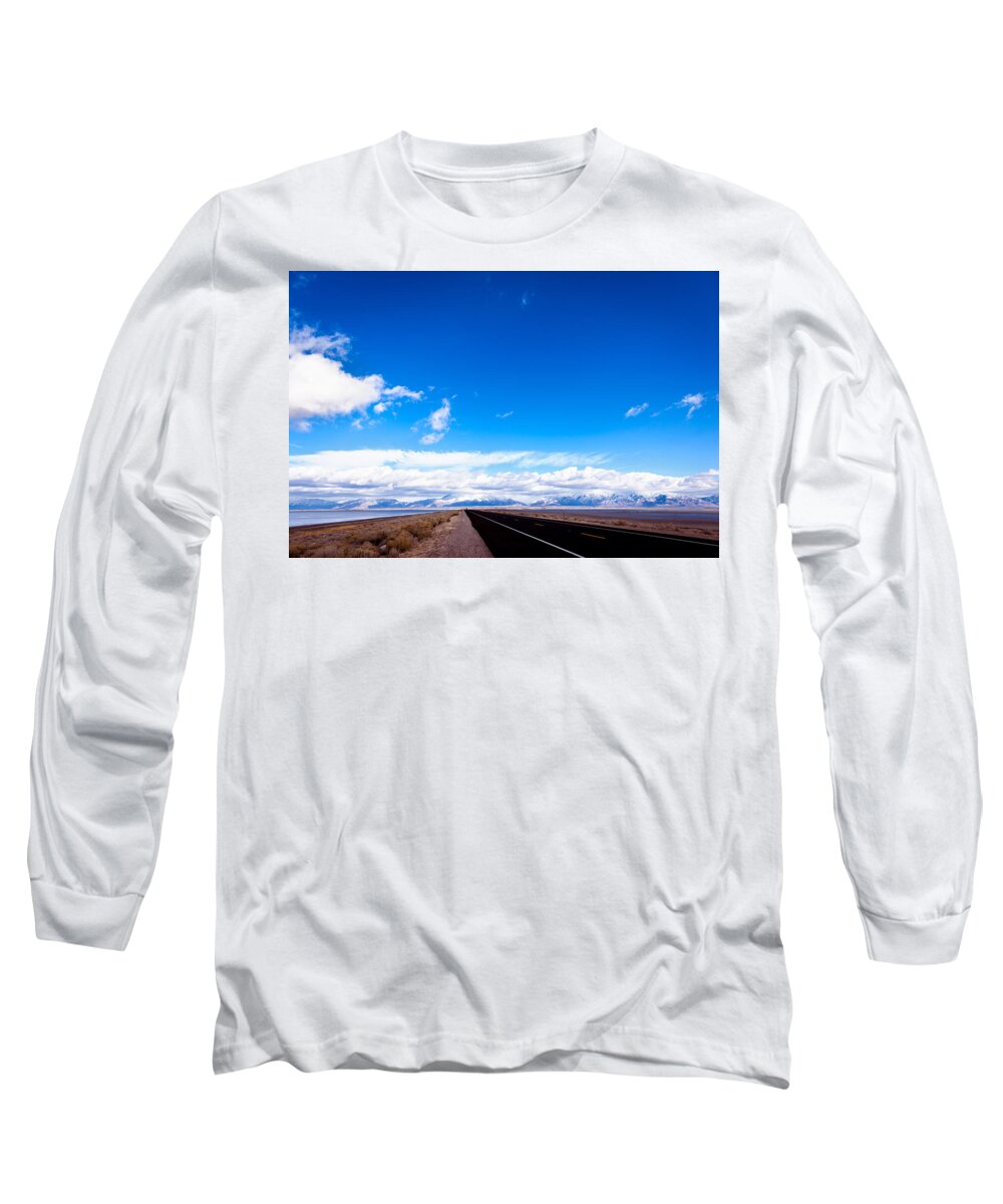 Utah Long Sleeve T-Shirt featuring the photograph Blue Sky Black Road by Mark Gomez