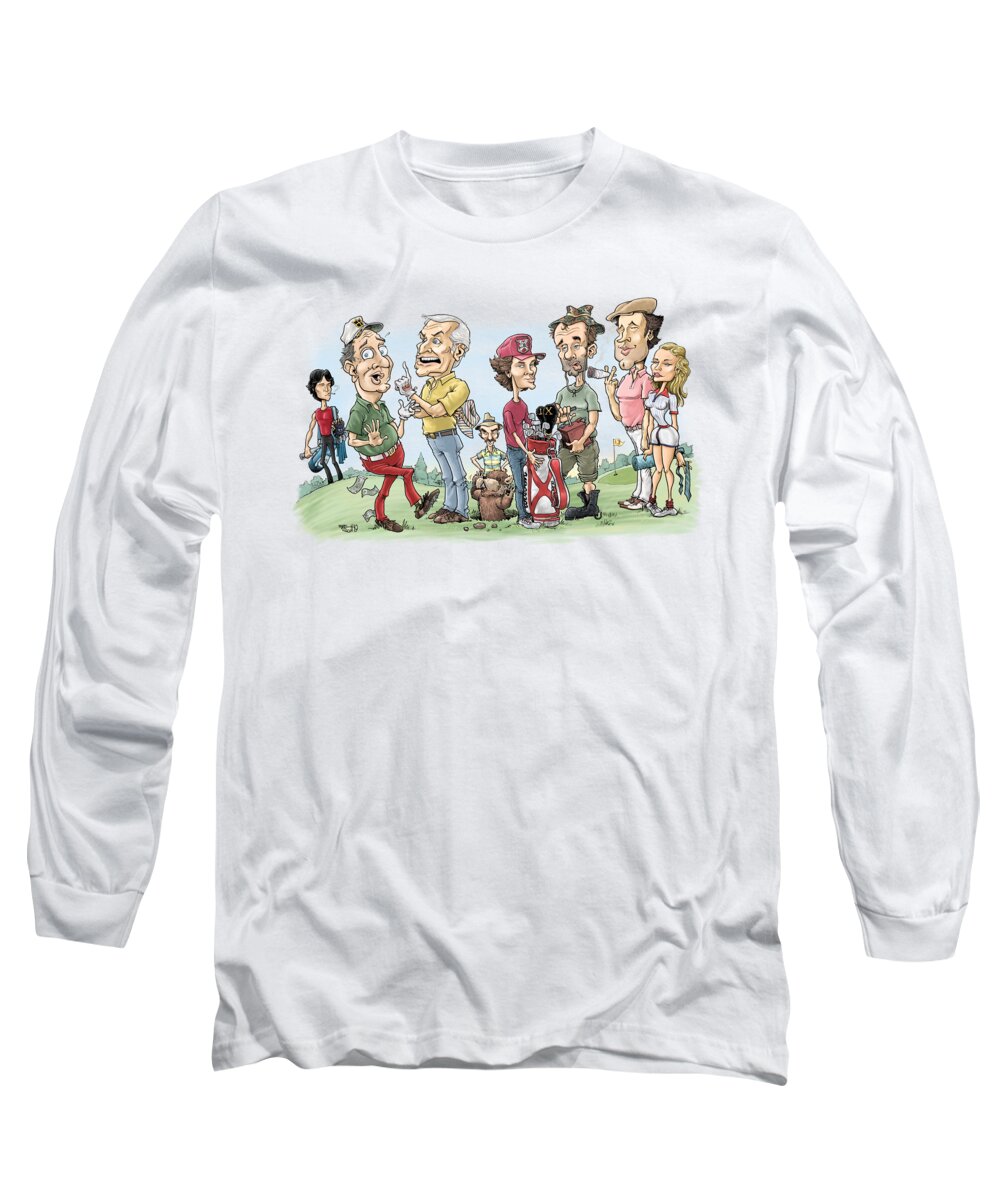 Mikescottdraws Long Sleeve T-Shirt featuring the drawing Caddyshack by Mike Scott