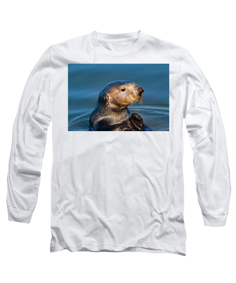 California Coast Long Sleeve T-Shirt featuring the photograph California Sea Otter by Mark Miller