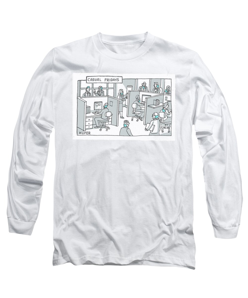 Casual Fridays Long Sleeve T-Shirt featuring the drawing Casual Fridays by Peter Kuper