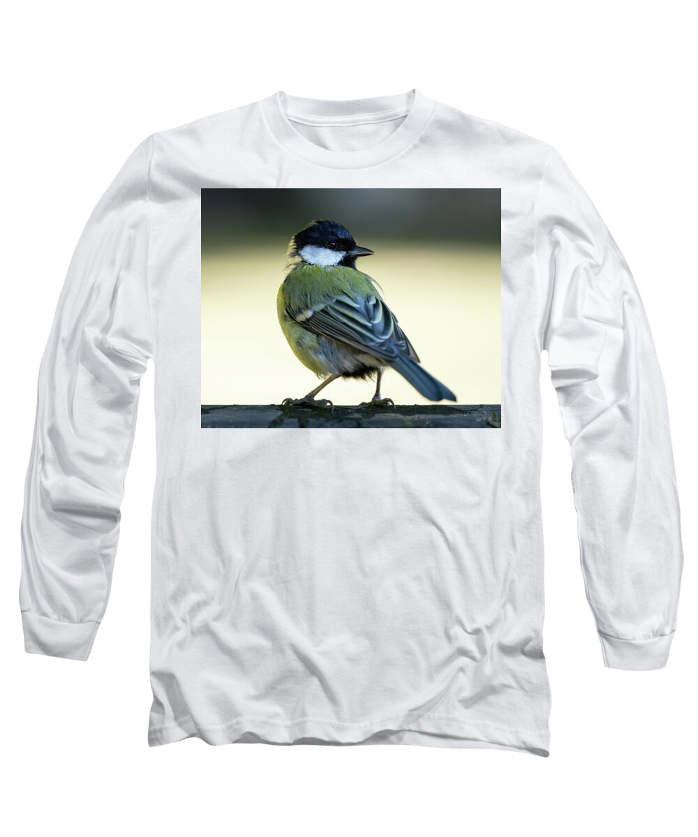 Coal Tit Long Sleeve T-Shirt featuring the photograph Coal tit looking behind by Anges Van der Logt
