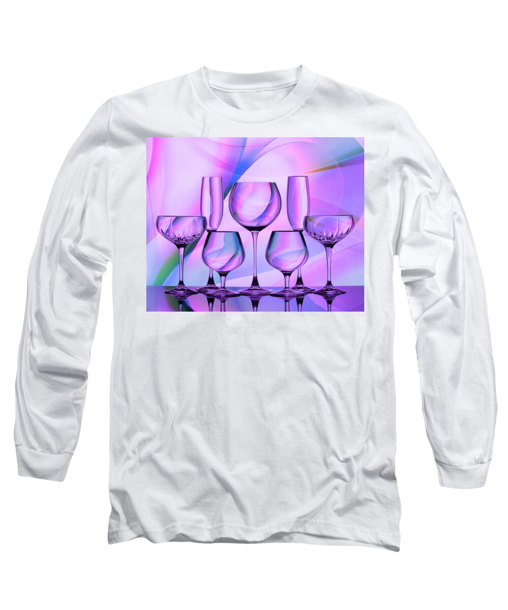 Refraction Long Sleeve T-Shirt featuring the photograph Colorful Drinks by Elvira Peretsman