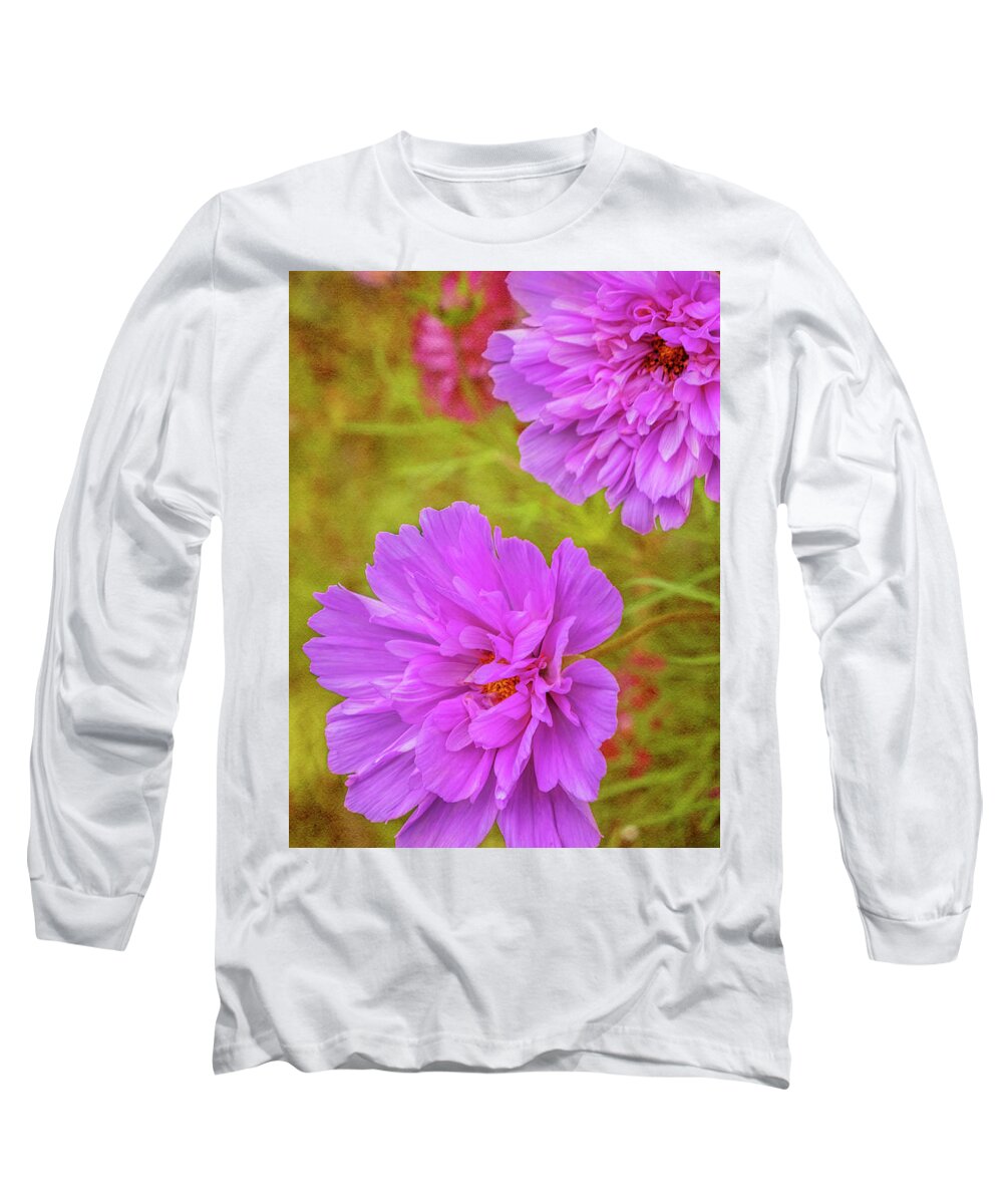 Cosmos Long Sleeve T-Shirt featuring the photograph Cosmos Fizzy by Diane Fifield