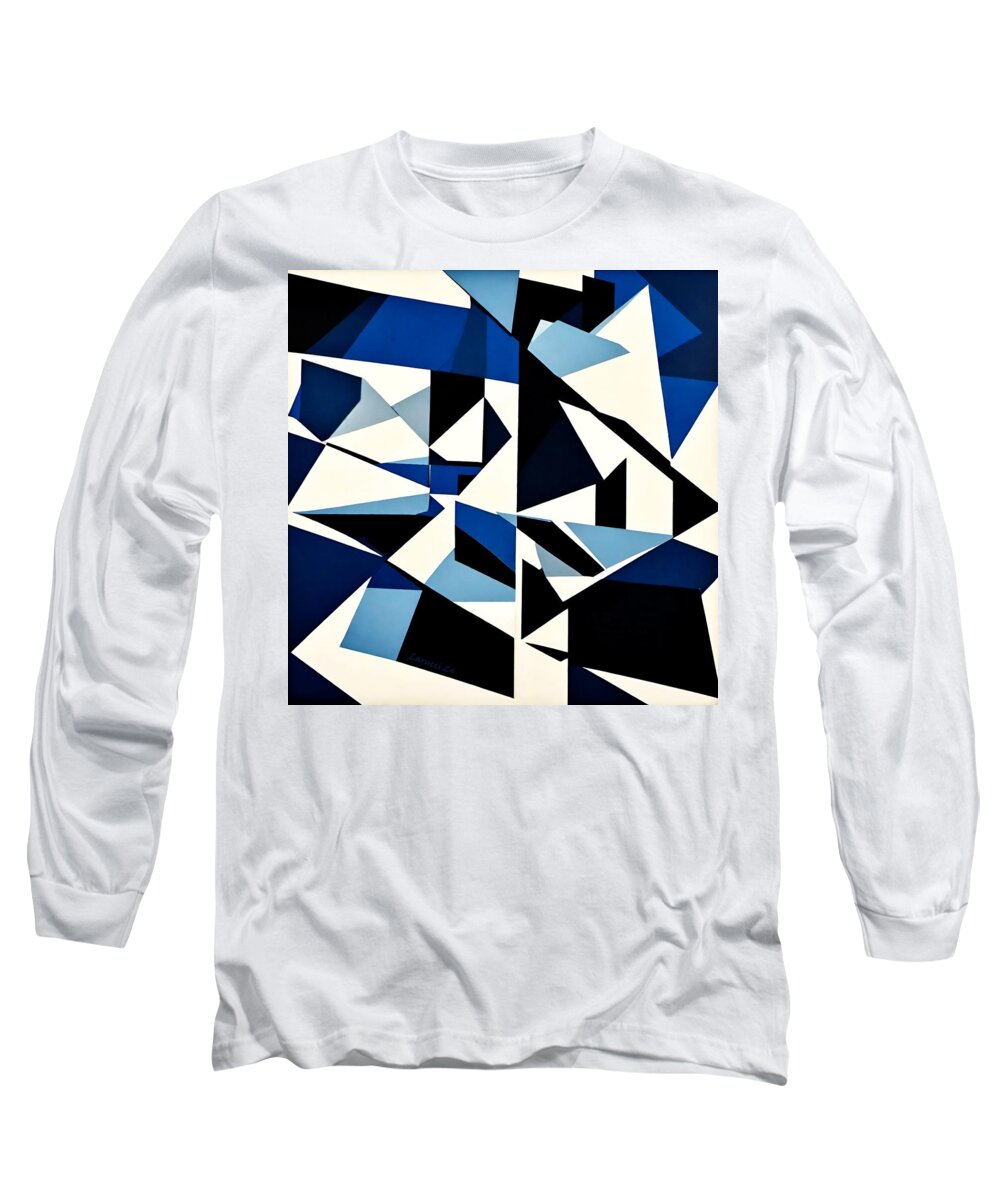 Art Long Sleeve T-Shirt featuring the digital art Cube - No.25 by Fred Larucci