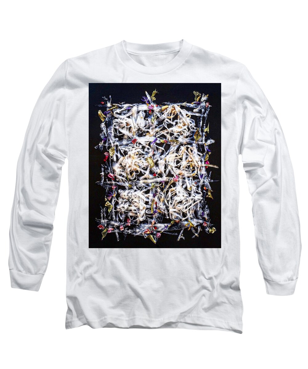 Daikon Radish Peel Art Long Sleeve T-Shirt featuring the photograph Daikon Radish Peel Art by Sarah Phillips