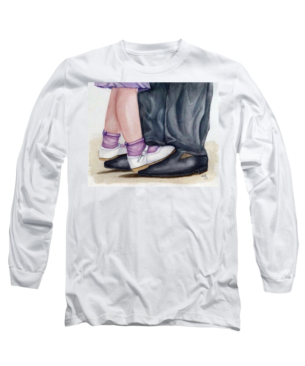Dancing With Daddy Long Sleeve T-Shirt featuring the painting Dancing with Daddy by Kelly Mills