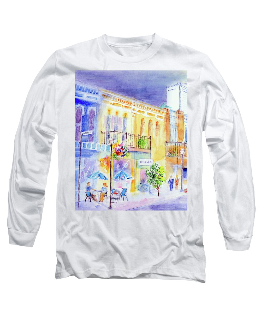 Mobile Long Sleeve T-Shirt featuring the painting Dauphin Street in Mobile by Jerry Fair