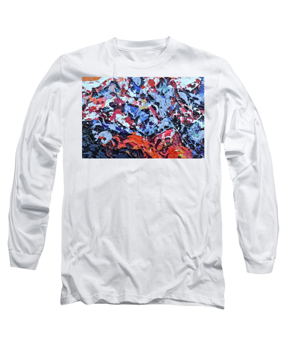 Mountain Long Sleeve T-Shirt featuring the painting Deliverance Fragment by Ashley Wright