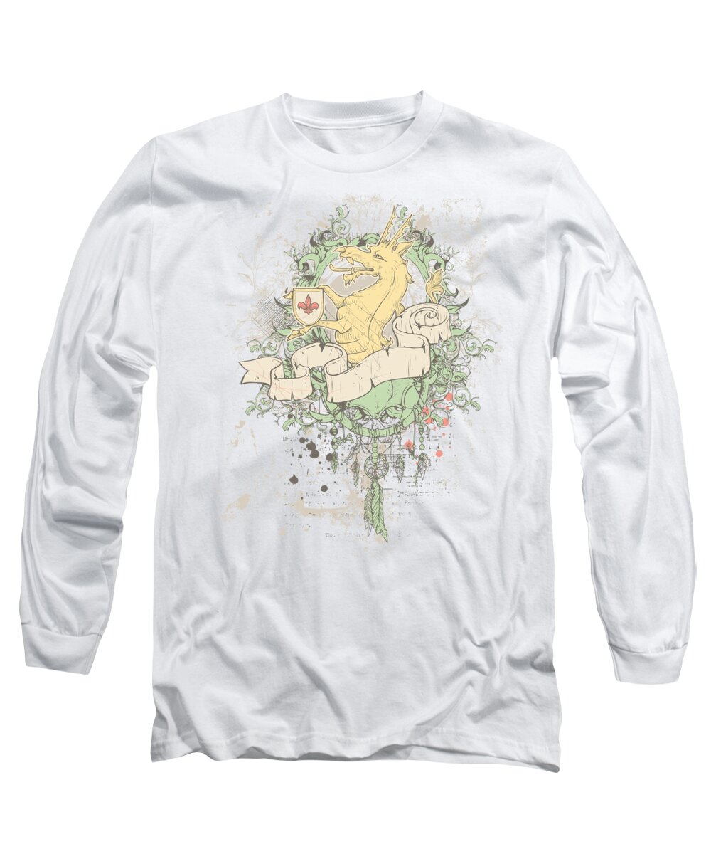 Graphic Long Sleeve T-Shirt featuring the digital art Draconis Tempus by Jacob Zelazny