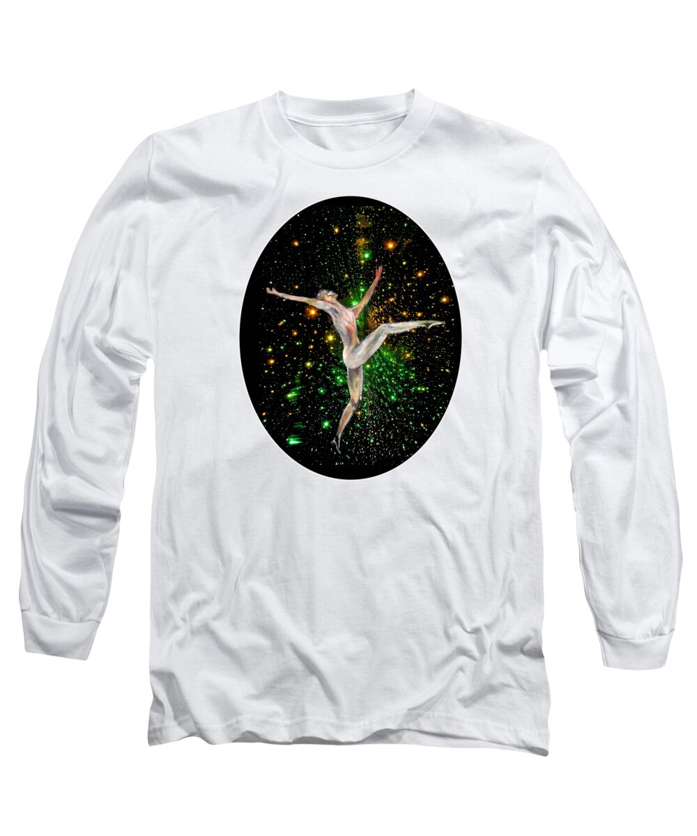 Dance Long Sleeve T-Shirt featuring the painting Elation , Dance in the night by Tom Conway