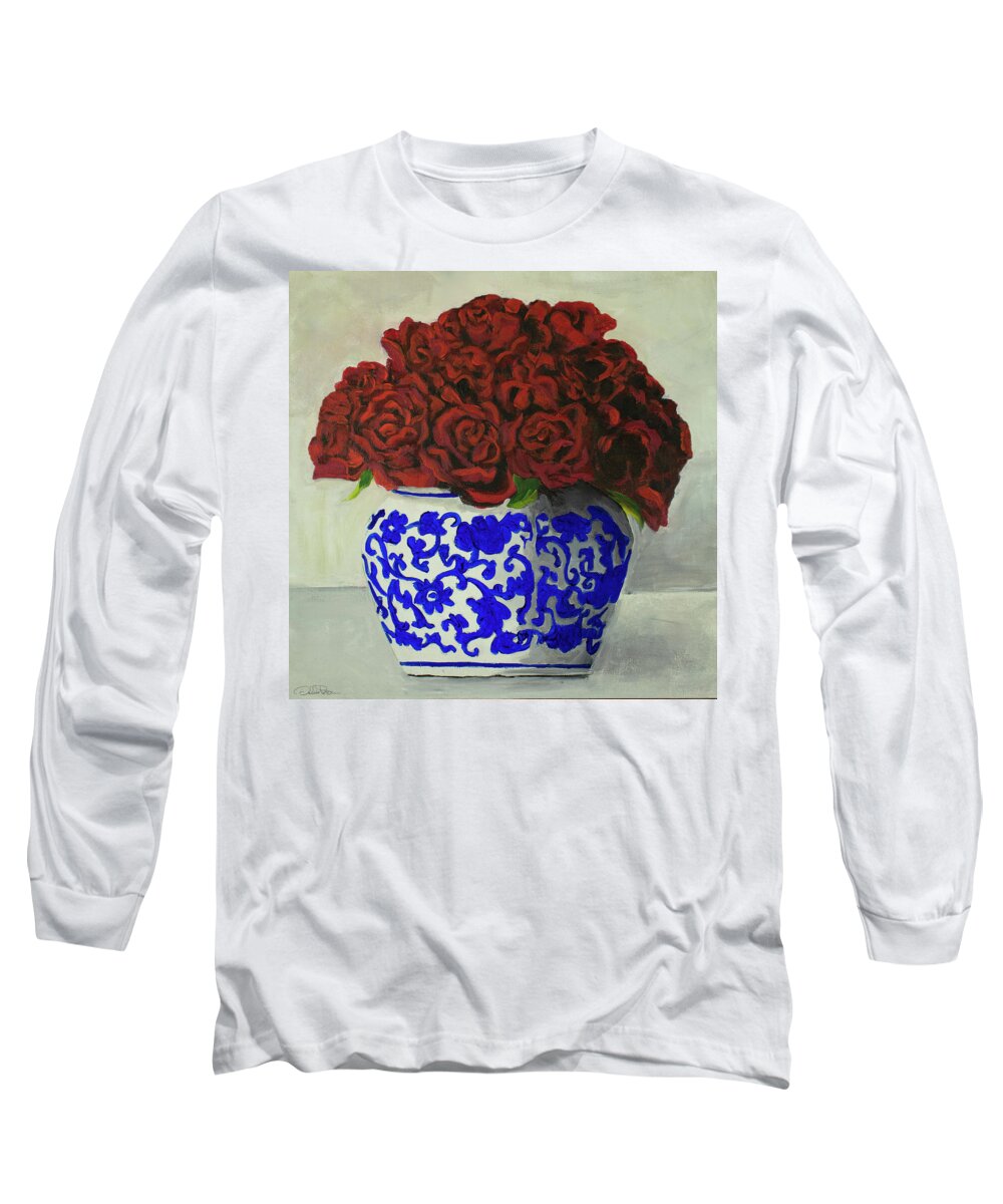Still Life Long Sleeve T-Shirt featuring the painting Elegant Presentation by Debbie Brown