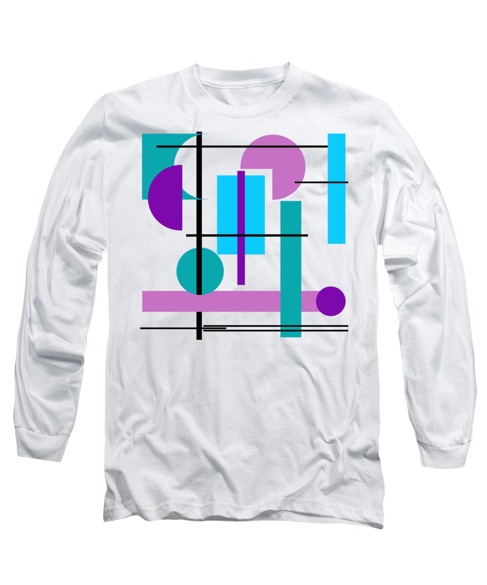 Modernist Long Sleeve T-Shirt featuring the digital art Eveline by Linda Lees