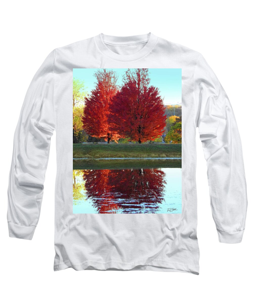 Fall Long Sleeve T-Shirt featuring the photograph Fall Tree Reflections by Rod Seel
