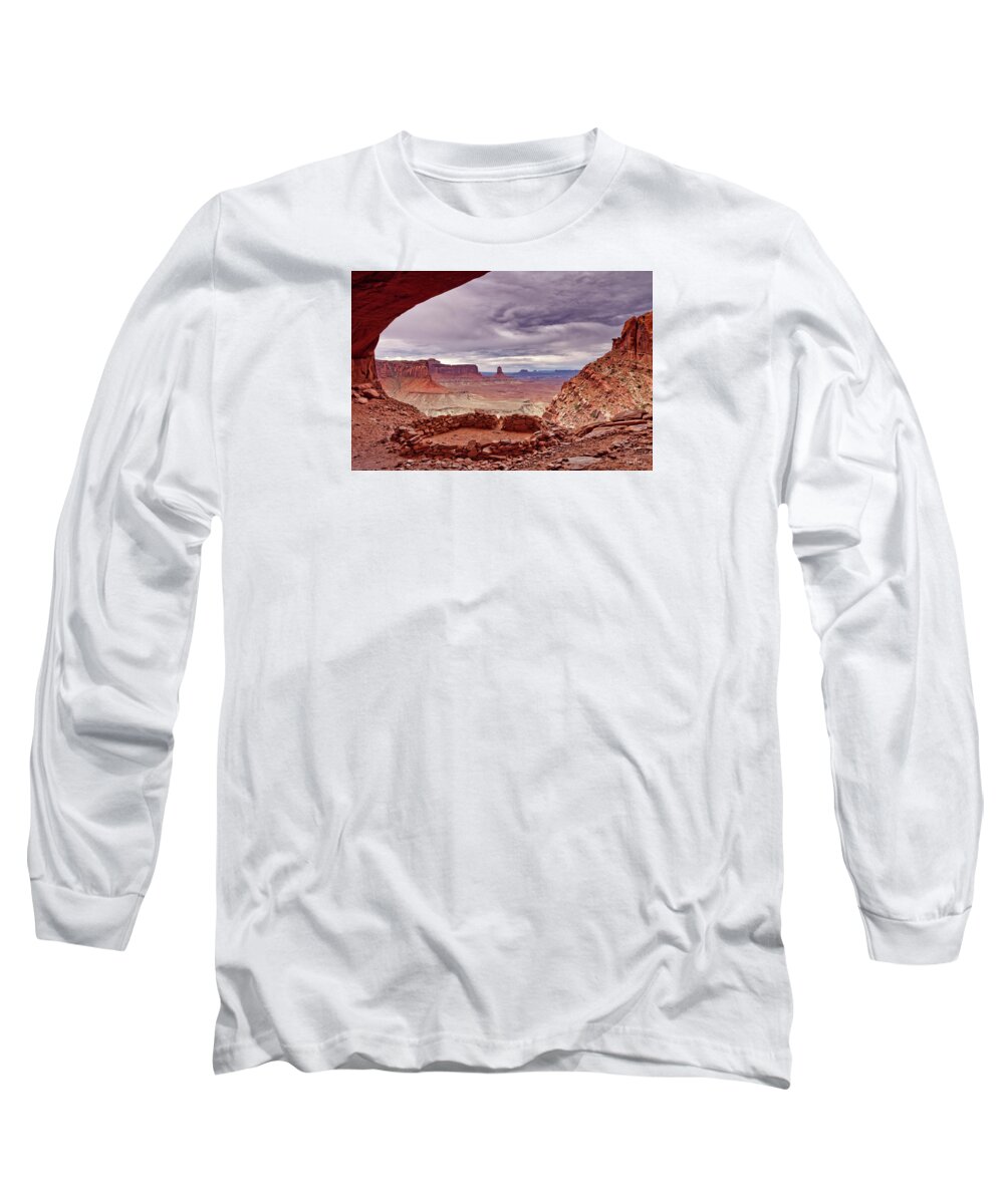 Moab Long Sleeve T-Shirt featuring the photograph False Kiva Storm Sky by Dan Norris