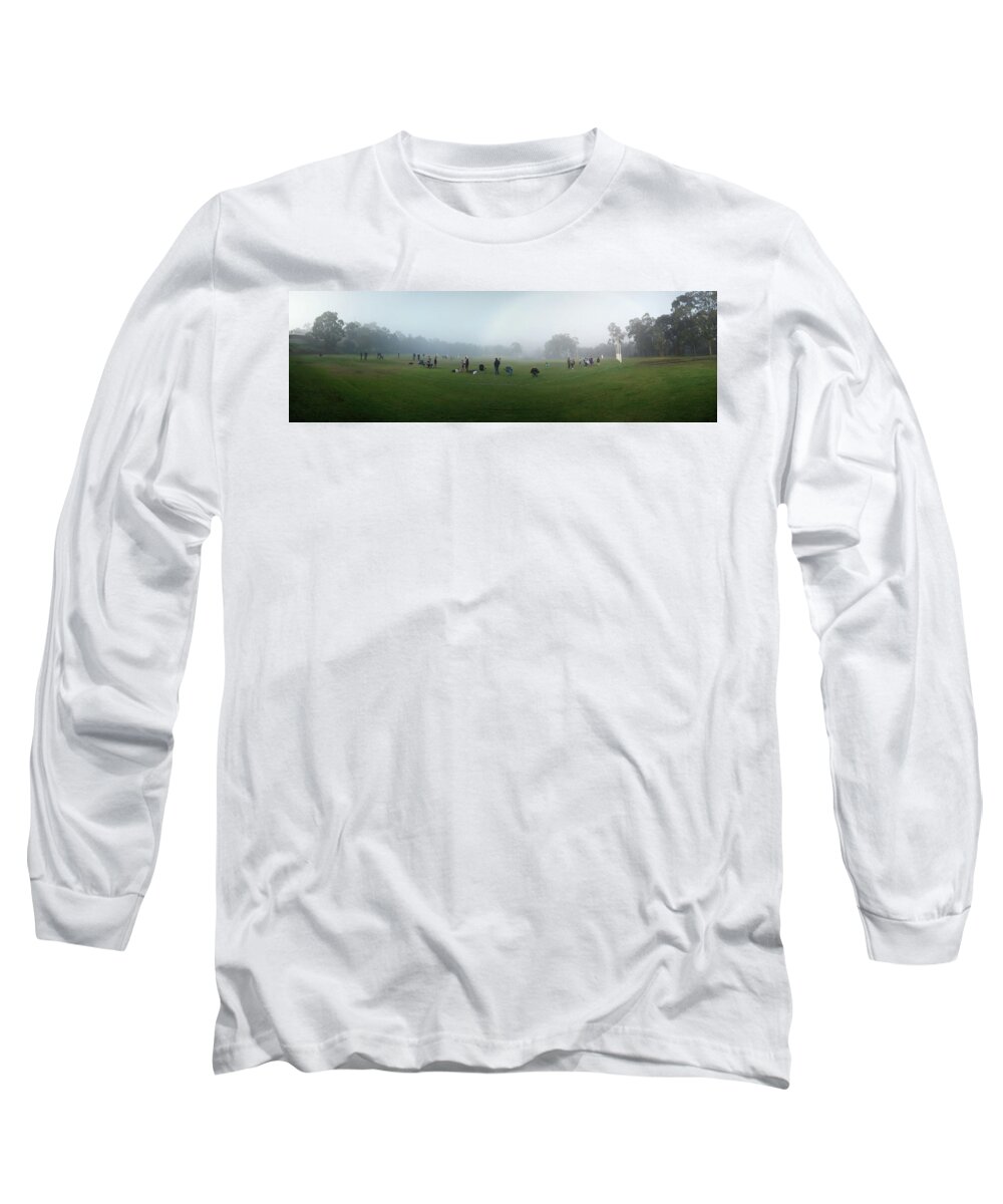  Long Sleeve T-Shirt featuring the photograph Footy on a winter's day in Perth, Western Australia by Jeremy Holton