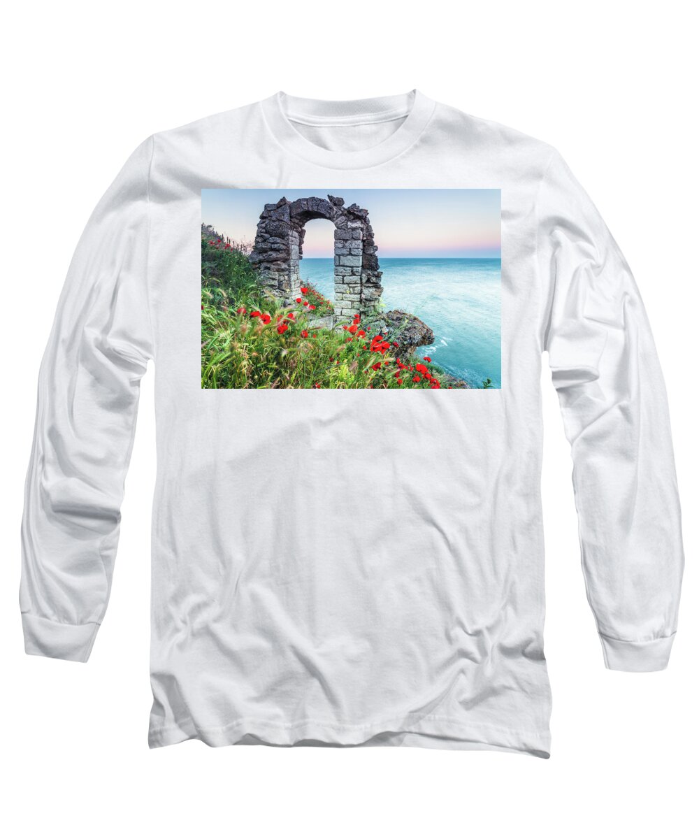Fortress Long Sleeve T-Shirt featuring the photograph Gate In the Poppies by Evgeni Dinev