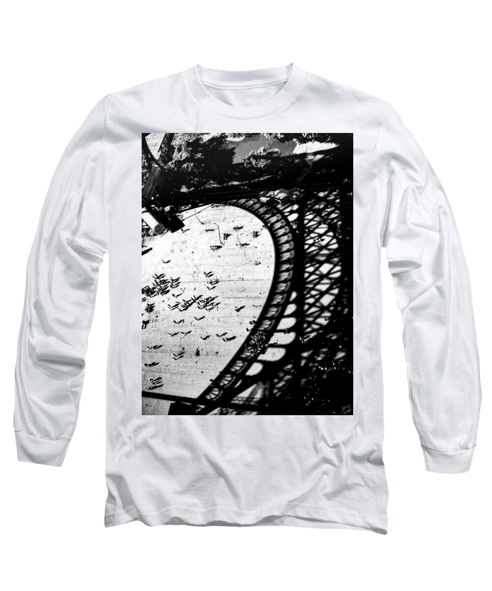 Tour Eiffel Long Sleeve T-Shirt featuring the photograph Under The Tower by Jim Feldman