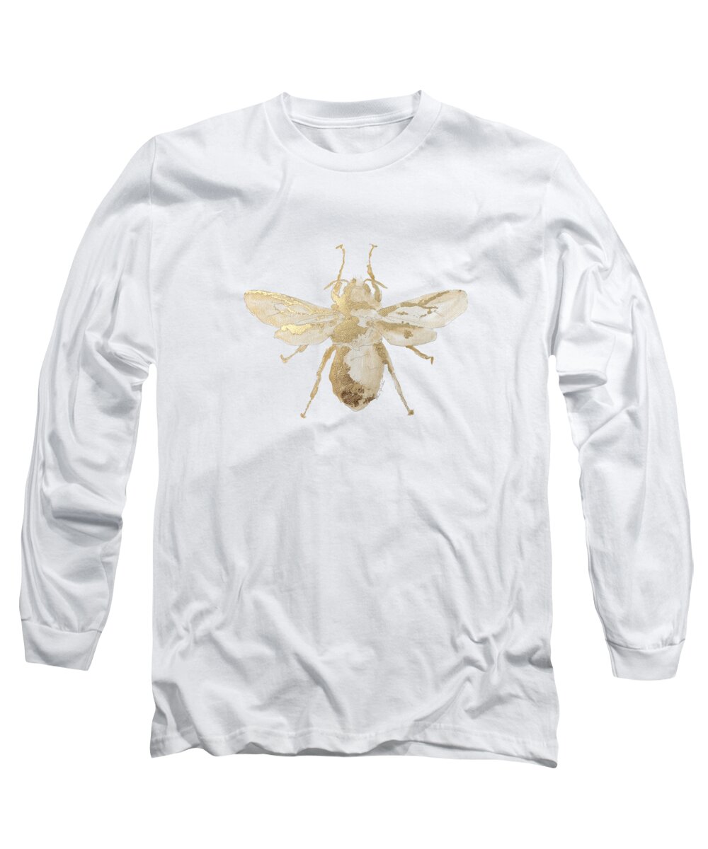 Bee Long Sleeve T-Shirt featuring the painting Gold Bee by Liana Yarckin