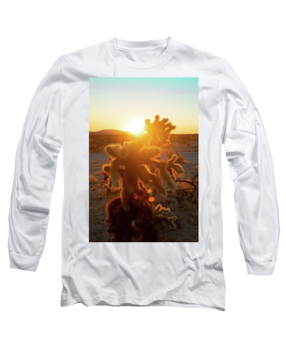 California Long Sleeve T-Shirt featuring the photograph Golden Cholla 2 by Go and Flow Photos