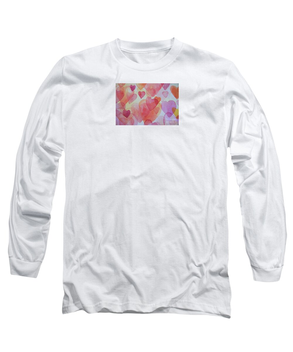 Love Long Sleeve T-Shirt featuring the painting Happy Hearts 2 by Stella Levi