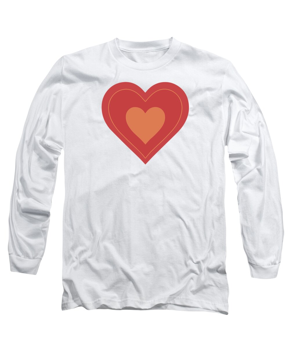 Affection Long Sleeve T-Shirt featuring the digital art Heart Icon Flat Design, No 01 by Mounir Khalfouf