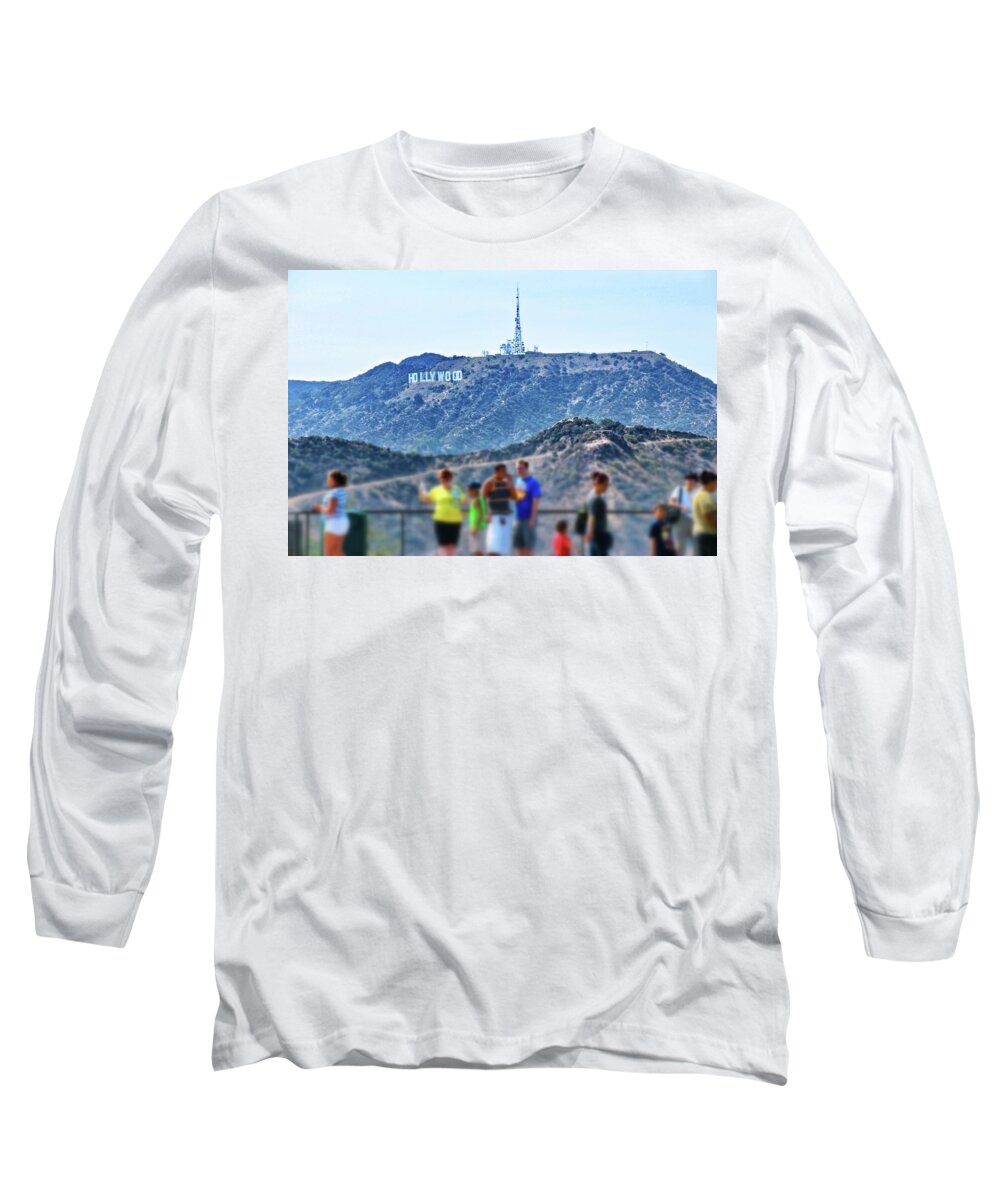Hollywood Sign Long Sleeve T-Shirt featuring the photograph Hollywood Sign from Mount Wilson Observatory by Jim Albritton