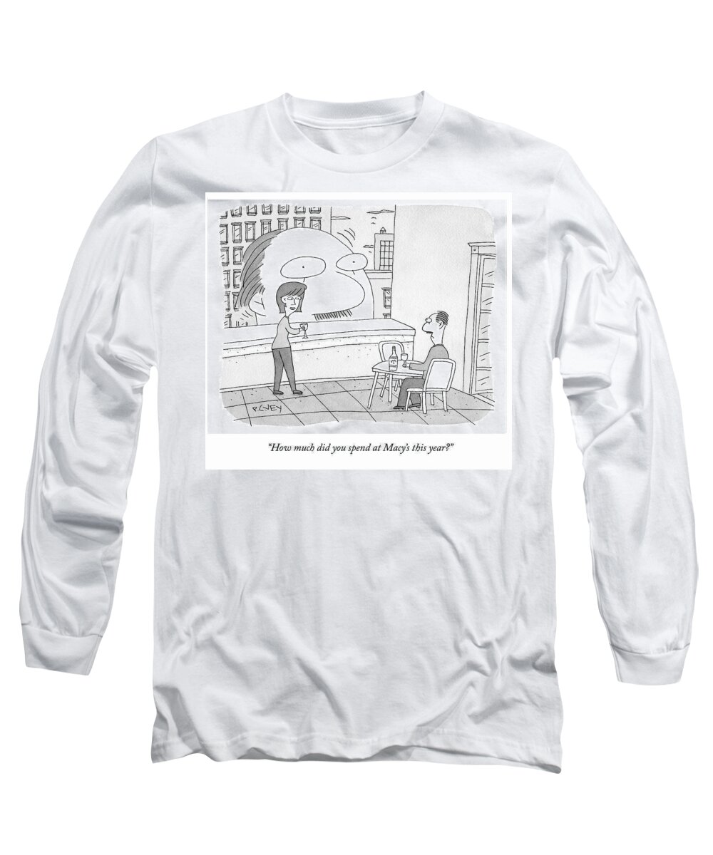 Cctk Long Sleeve T-Shirt featuring the drawing How Much Did You Spend by Peter C Vey